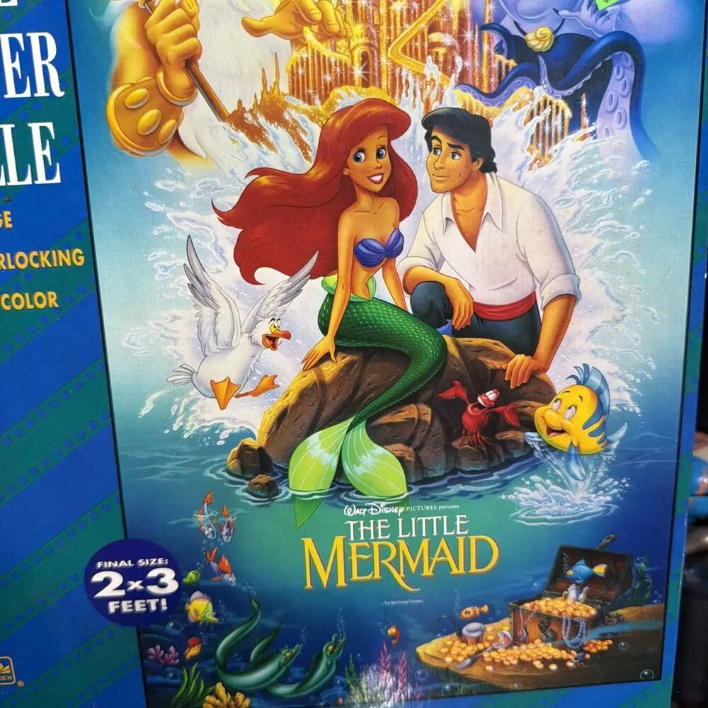 Vintage Disney Little Mermaid Banned Cover 300 Pc Puzzle New Sealed Golden 2x3!